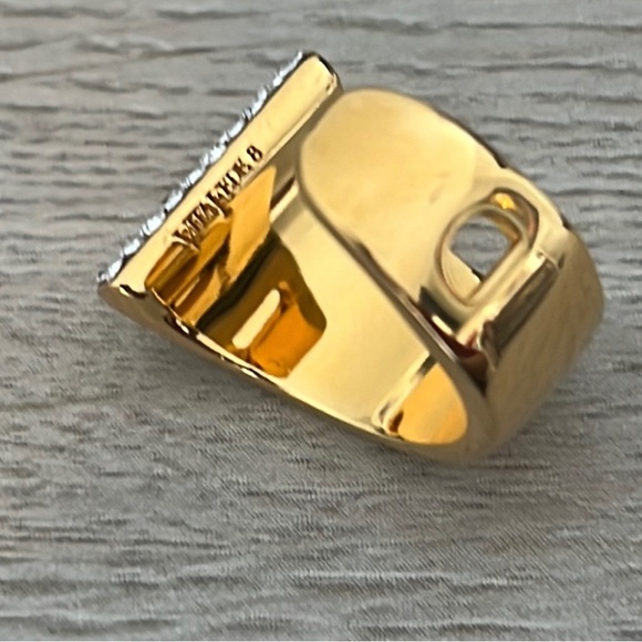 Vita Fede Gold Plated Crystal Ring Size 8 - Picture 2 of 4